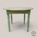 Table ronde relookée Matcha (Vendu)