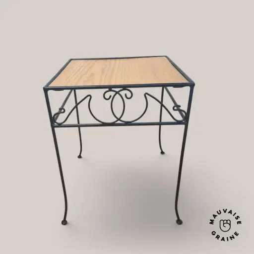 [D-tableappointPiedmétalnoir-20260730] Table d'appoint - piètement métal noir mat (Vendu)