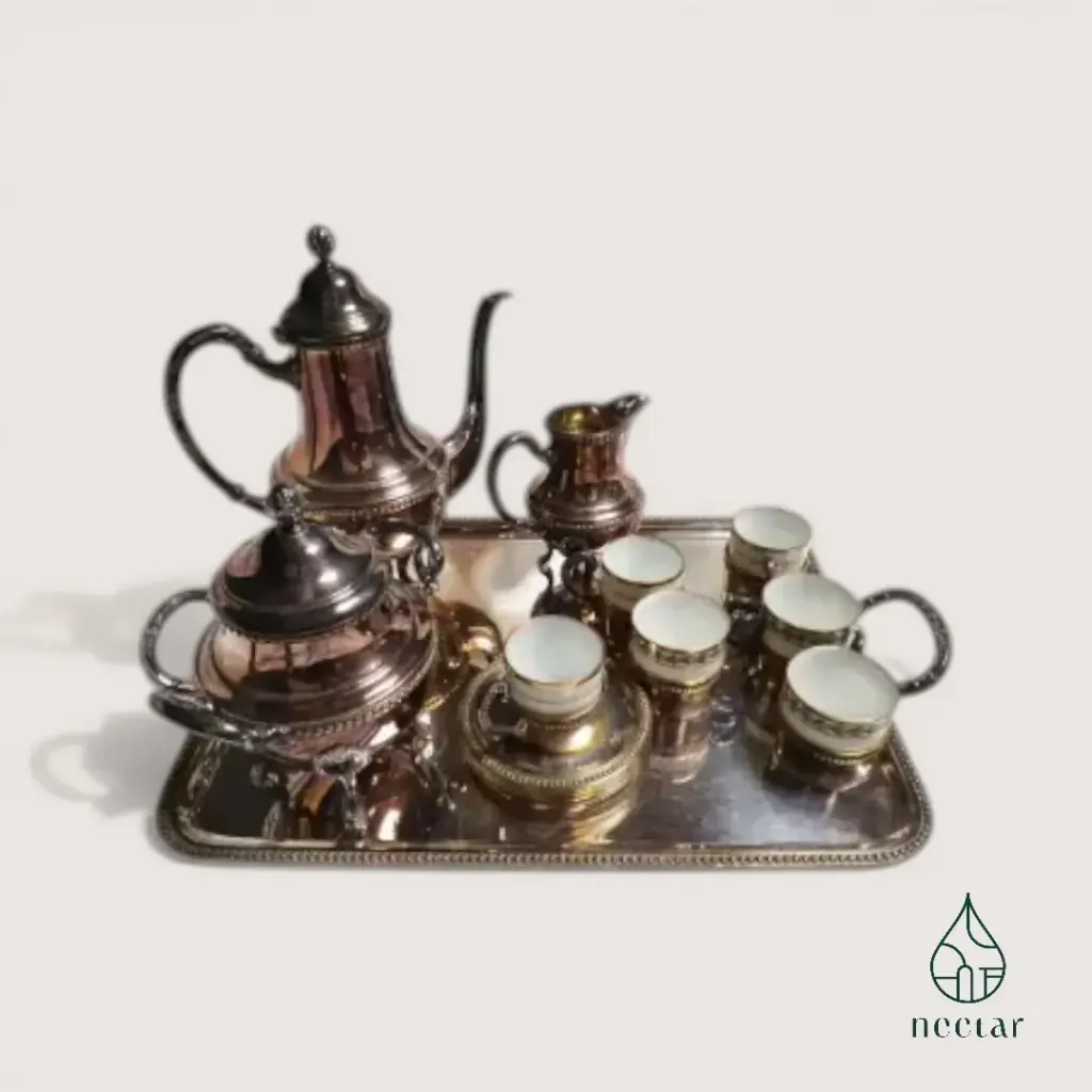 Service à thé/café en métal argenté Limoges