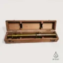 Longue-vue ancienne en laiton avec étui bois