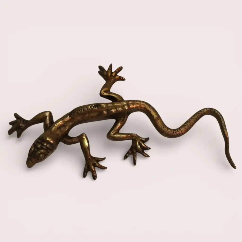 Lézard décoratif en laiton signé Bouillon