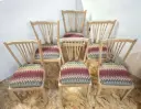 PROMO: Chaise bois naturel et tissu ZigZag 70's