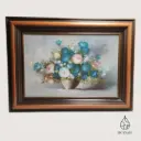 Tableau bouquet de fleurs signé Frederick