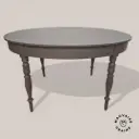 Table ovale relookée Country Chic