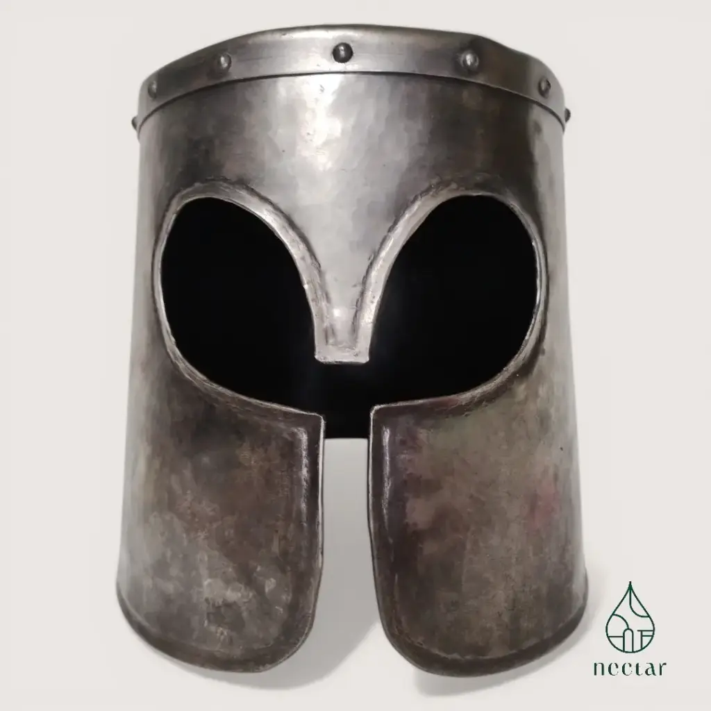 Casque corinthien — réplique acier, finition antique (Vendu)