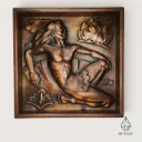 Panneau mural cuivre repoussé figurine féminine