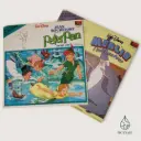 Lot de 2 livres-disques vinyle 33T Walt Disney — Merlin l'Enchanteur + Peter Pan — Le Petit Ménestrel