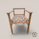 Fauteuil Art Déco tissu coloré Block Tetris  