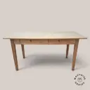 Table de ferme - chêne massif - 2 tiroirs