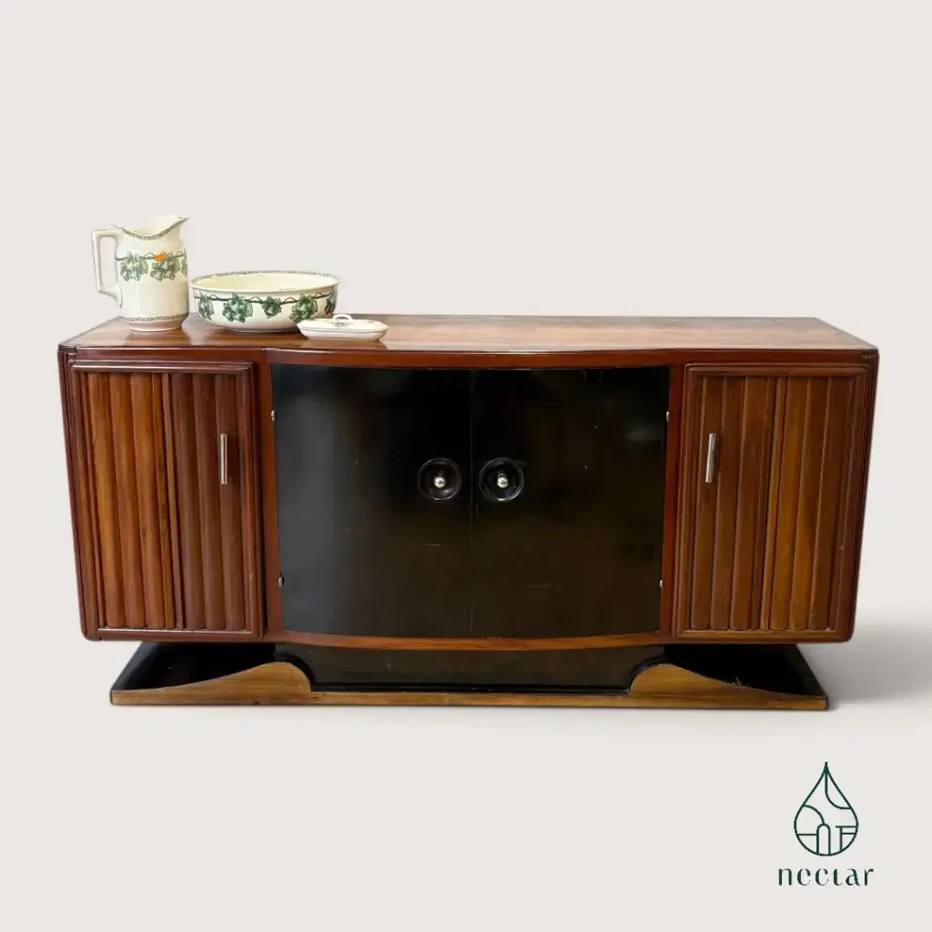 Grand buffet enfilade Art déco en bois & noir