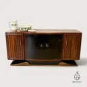 Grand buffet enfilade Art déco en bois & noir (Vendu)