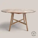 Table ronde à deux rabats - piètement en compas (Vendu)
