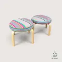 Paire de tabourets bas - multicolores