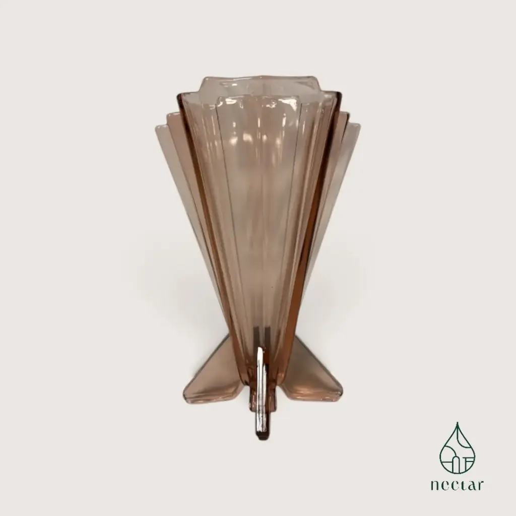 Vase Art déco tchécoslovaque en verre rose – Années 30 (Vendu)
