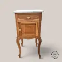 Meuble d'appoint - Sauge et marbre blanc