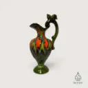 Grande aiguière vintage en céramique émaillée – Anse oiseau – 35 cm