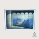 Grand tableau Hans-Werner Sahm « Belvedere » (Reproduction) – 1991 – 102 cm
