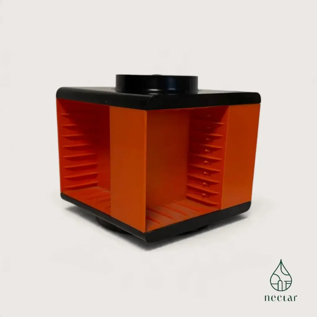 Range-cassettes rotatif vintage Girandola – Orange & noir – Années 70 (Vendu)