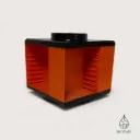 Range-cassettes rotatif vintage Girandola – Orange & noir – Années 70