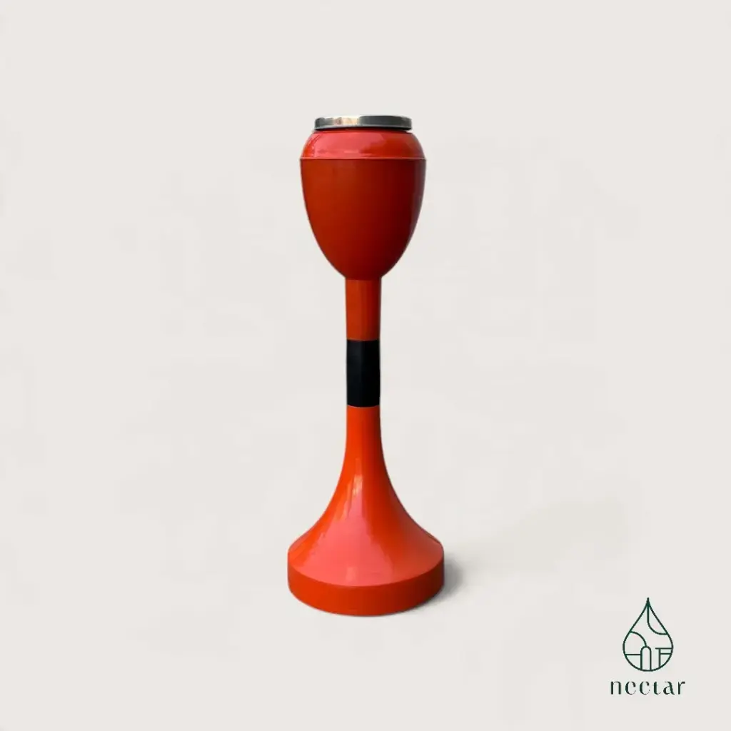 Cendrier sur pied vintage italien orange – Space Age années 70