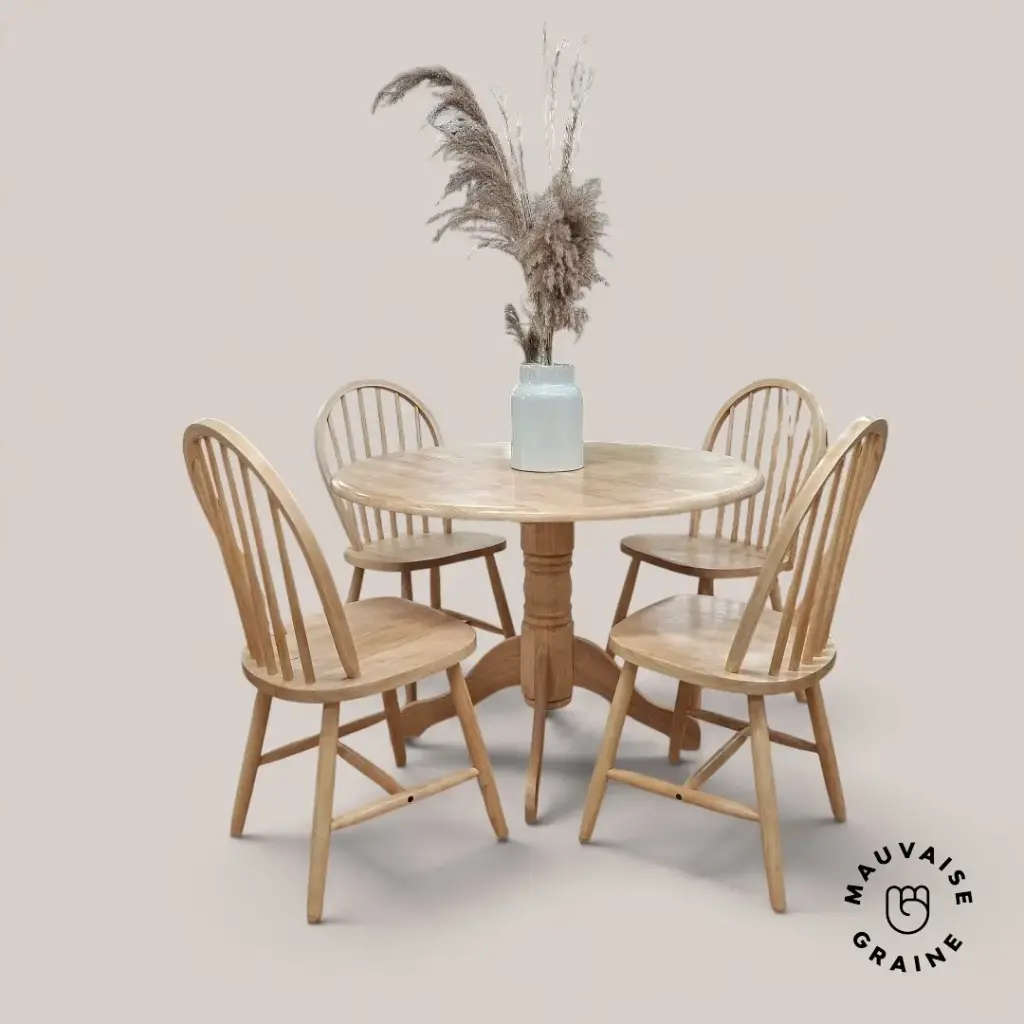 Table ronde avec ses 4 chaises assorties (vendu)