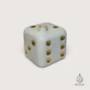 Vase soliflore en forme de dé à jouer – Blanc et doré