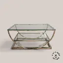 Table basse en chrome et verre trempé