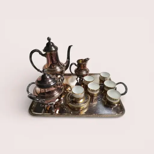 Service à thé/café en métal argenté Limoges