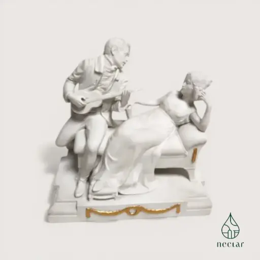 [A/03/250915] Statuette romantique en biscuit de porcelaine