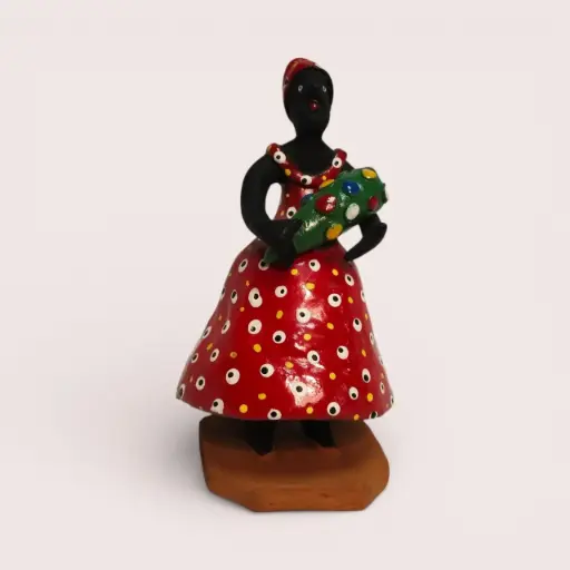 Figurine en terre cuite peinte