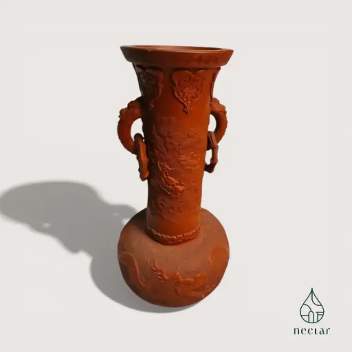 [B/07/250918] Vase terre cuite à motifs dragons