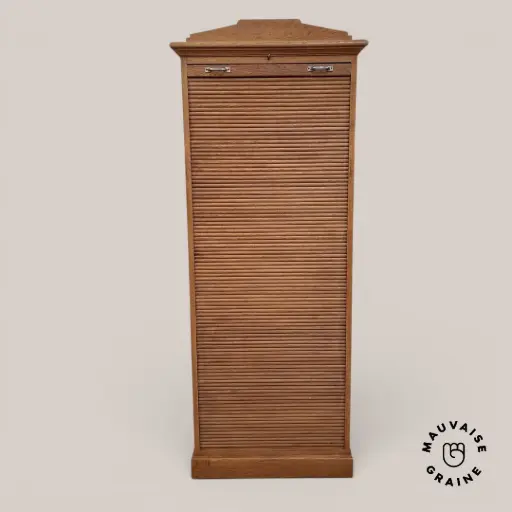 [Volet-D-20260513] Meuble de métier ancien avec volet coulissant