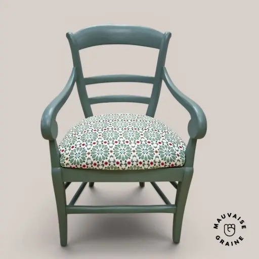 [SP-FauteuilCricketFleur_20260612] PROMO: Fauteuil Cricket - Tissu à fleurs Vintage (Vendu)