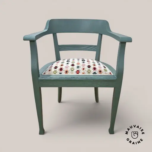 [D-FauteuilCricket-graphique_20260619] Fauteuil Cricket - Tissu à motifs graphiques colorés