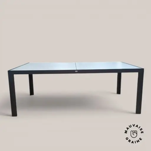 [PC-TableAntraciteOviala_20260701] PROMO: Table de jardin - Anthracite et ivoire- Oviala 