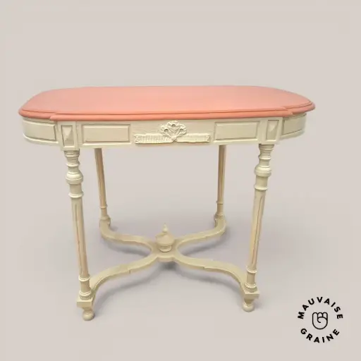 [D-TableLouisXVI_20260731] Table d'appoint Style Louis XVI - Lava Rock 