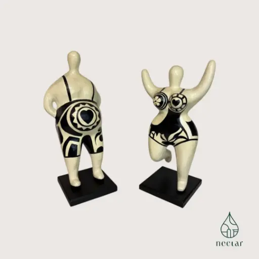 Couple de sculptures homme & femme – Style pop art (Vendu)